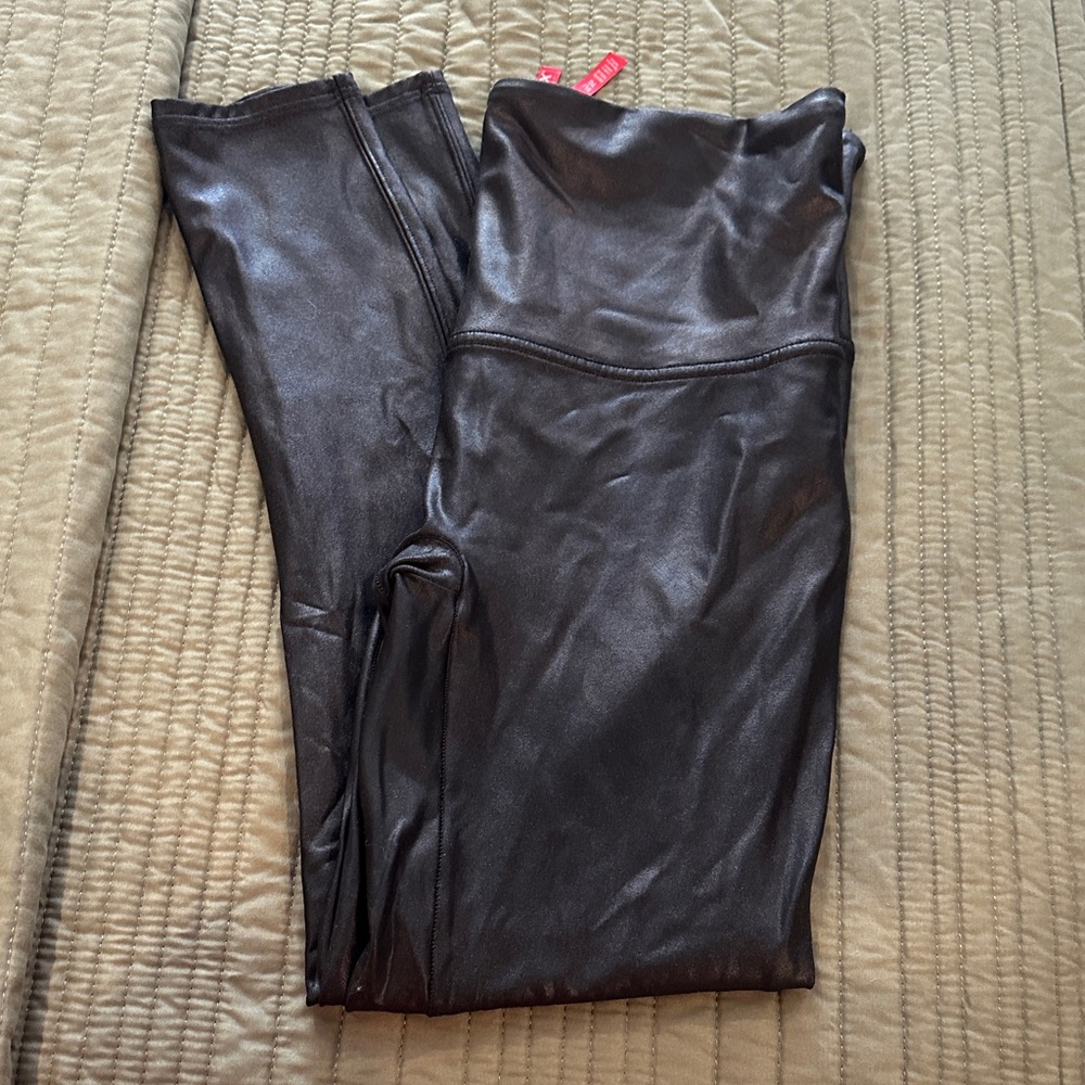 SPANX Black Faux Leather Leggings